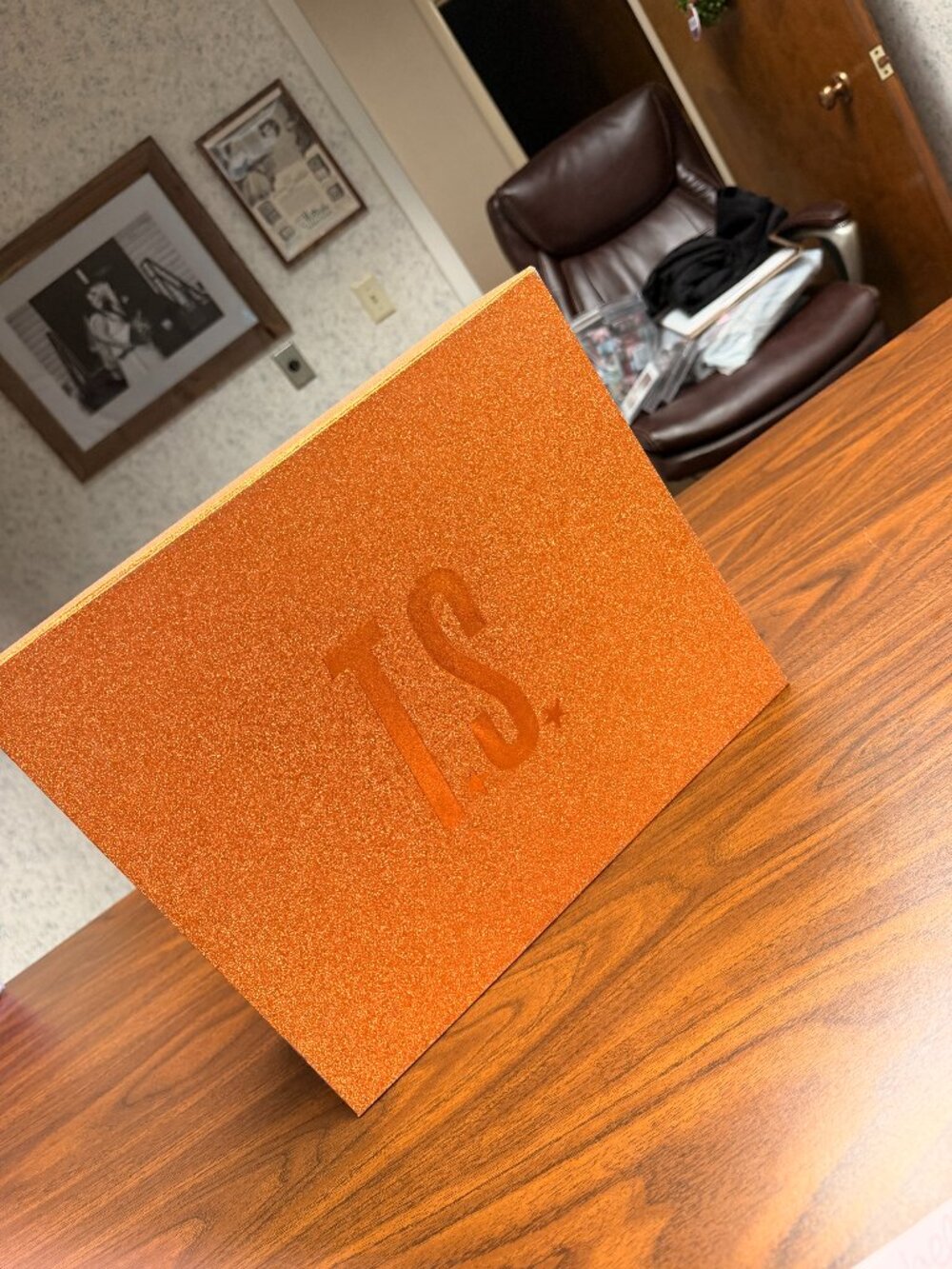 Taylor Swift The Life Of A Showgirl Cardigan Box ONLY- Orange Glitter